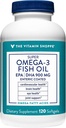 Vitamín Shoppe Omega 3 Rybí olej 1290mg, EPA 735mg & DHA 165mg, Čistota Assured, Molecularly Destilated to Support Kardiovaskulárne, Joint and Brain Health (120 Softgels)