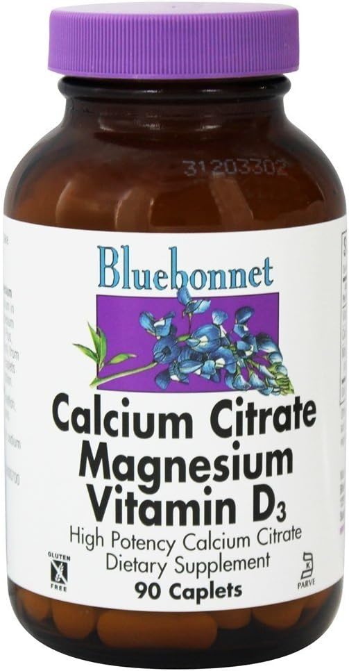 Citrát vápenatý horčík Plus vitamín D 90 viečka - Bluebonnet