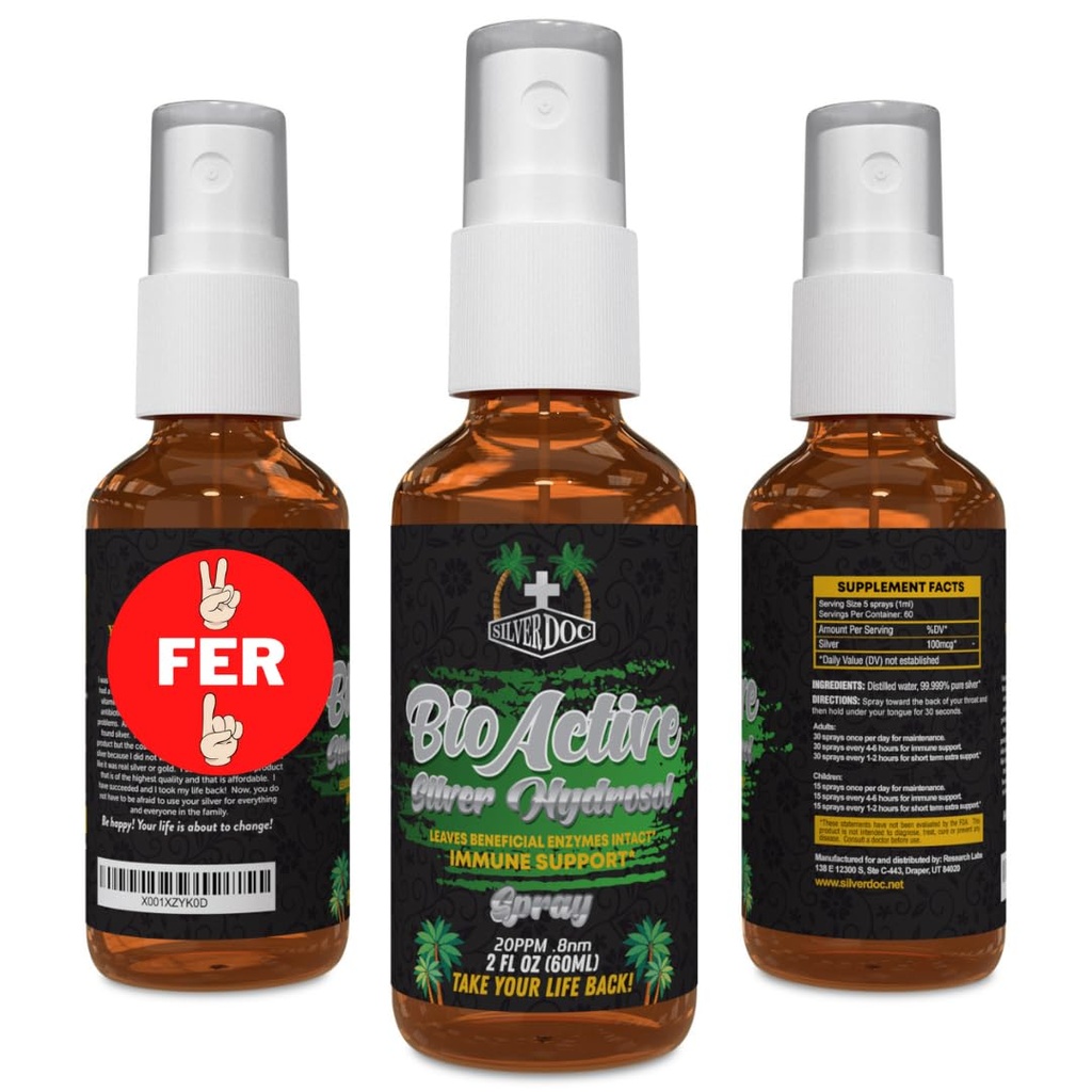 2 na 1 Predaj Silver Doc Silver Hydrosol Spray (2-2 oz fľaše), Prírodná alternatíva a imunitná podpora, Lepšie ako akékoľvek koloidné, SilverDoc je najefektívnejší