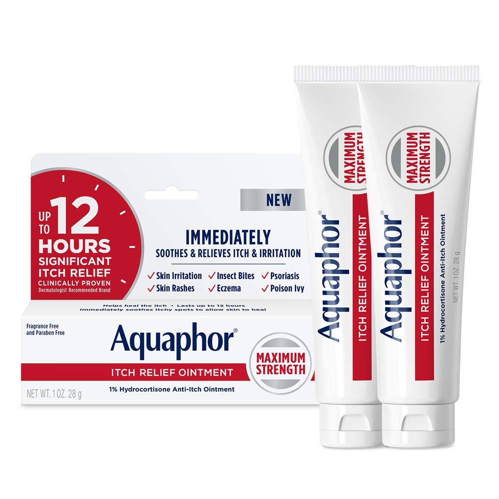 Aquafor Svrbenie Relief Masť, 1% Hydrokortizón Proti svrbenie Kožná Masť, 1 Oz Tuba, 2 balenia