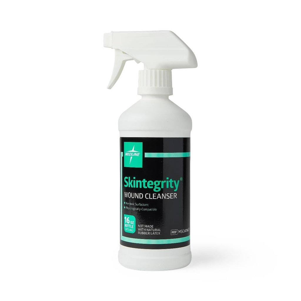 Medline Skintegrity Wound Cleanser (balenie 1), 16 unca Spray Bottle, pre čistenie rany, debridement, odstránenie bielkovín, tlakové zranenia, infikované rany, sprej možno nastaviť z hmly do prúdu