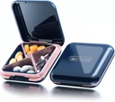 Malá tabletka Prípad, Travel Pill Box, Prenosné pilulky Kontajner pre Purse alebo vrecko, Denná medicína Organizátor vodeodolný 4 Kompaktné pilulky pre vitamíny, Doplnky, Lieky