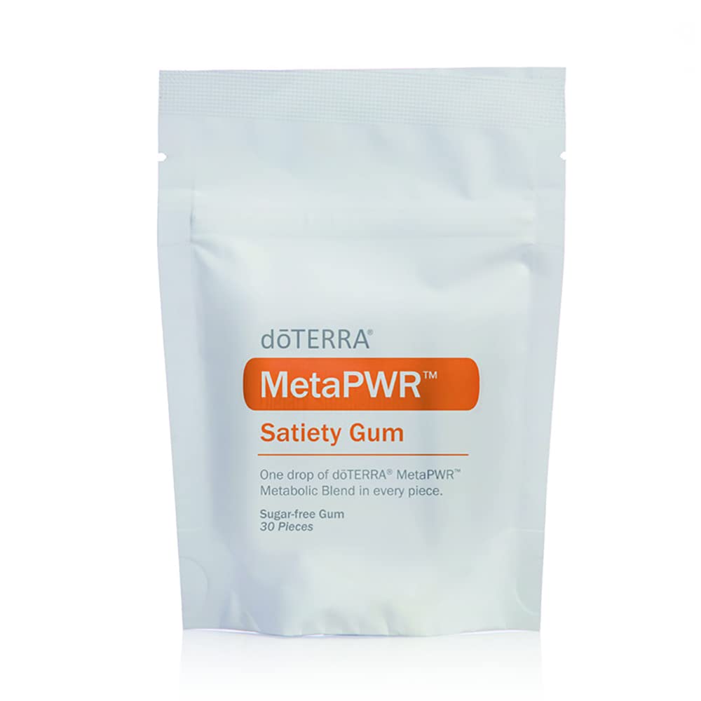 doTERRA MetaPWR Satiety Gum to Promote Mindful Eating and Appetite Control - Helps Curb Cravings - 30 Pieces