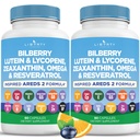 Vitamíny v oblasti zdravia očí s čučoriedkami, luteínom a zeaxantínom, lykopénom, resveratrolom, extraktom z hroznových semien, ľanovým semenom, astaxantínom- AREDS 2-120 kapsuly