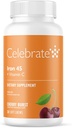 Oslavujte vitamíny Železo Supplement s vitamínom C - 45 mg Železo, 60 mg Vitamín C, Bariatrické vitamíny pre pacientov s WLS, Vertikálny rukáv a žalúdočné bypass chirurgia - Cherry, 30 mäkké žuvačky