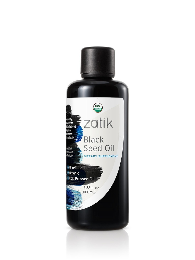 Zatik Naturals - Black Seed Oil, Nerafinovaný, USDA Organic, Cold-Pressed - Vyššie EFAs, Slúžiť prírodné imunitné posilňovača a All-Natural Defense Mechanism. 3.38 fl oz