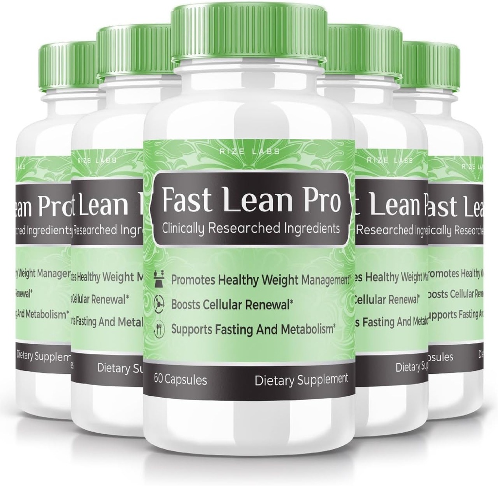 rize laboratóriá - Fast Lean Pro Dietary Supplement, Advanced Formula Kapsule od Extra Strength, Non GMO, Podporuje zdravú reguláciu hmotnosti (300 Kapsule) (Úradný obal 5)