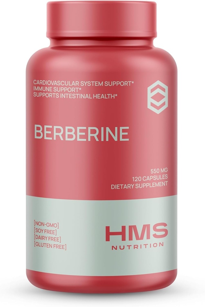 Berberine HCL 550mg, Plant-Based Berberine Supplement from Berberis Aristata Root, Vegan & Gluten Free, 120 Kapsule