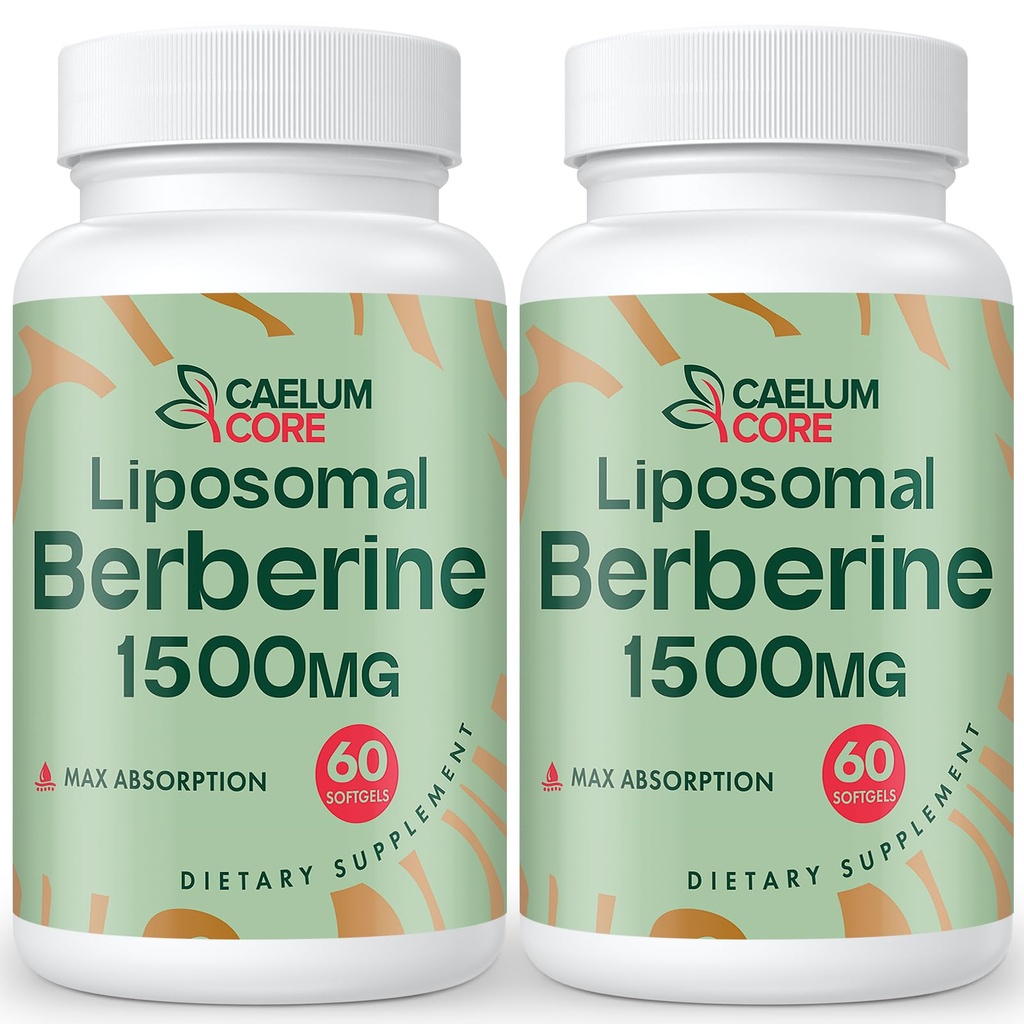 Lipozomálne Berberine HCL - Berberine 1500 mg Vysoká biologická dostupnosť, Berberines Supplement for Women and Men (2 balenia)