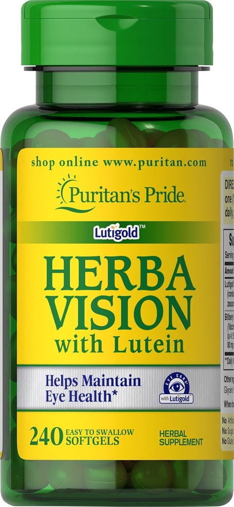 Puritánska pýcha Herbavision s luteínom, zeaxantínom, čučoriedkovými mäkkými, 240 grófmi