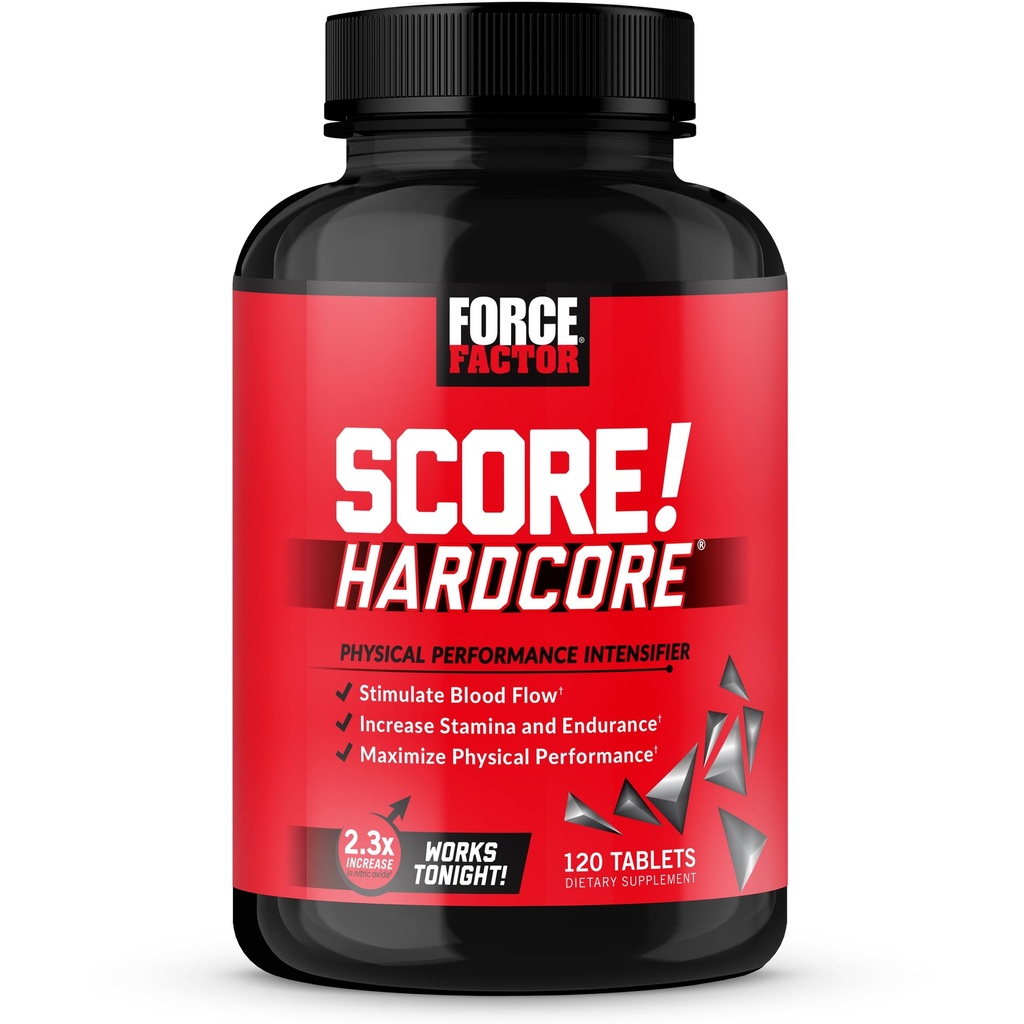 Skóre Force Factor! Hardcore Nitric Oxide Booster doplnok pre mužov s L- Citrulín, Yohimbe, Black Maca & B Vitamíny zvýšiť vytrvalosť, a maximalizovať fyzický výkon, 120 tabliet