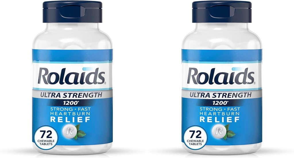 Rolaids Ultra Strength Antacidum Žuvacie tablety, Mäta, 72-Count (Pack of 2)