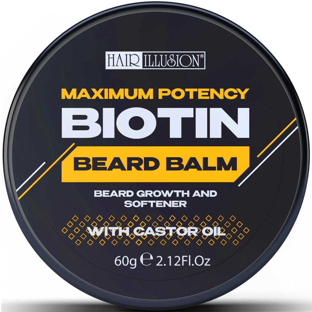 Vlasy Illusion MAXIMUM POTENCY BIOTIN Brada Balzam pre rast brada a zmäkčovanie, čierna