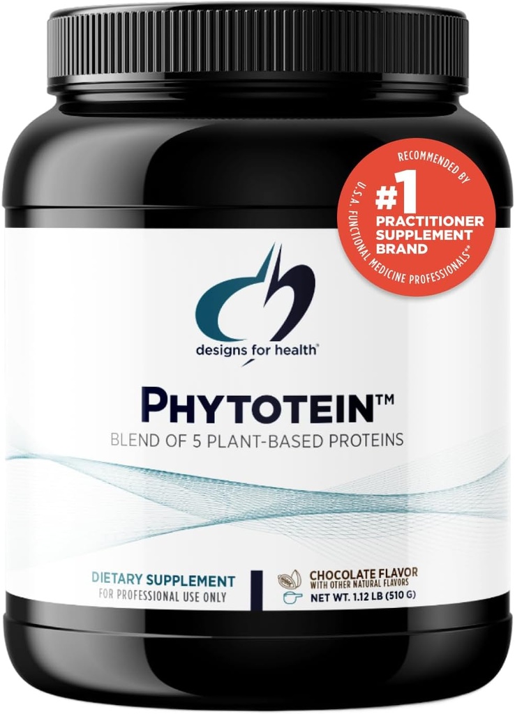 Designs for Health Phytotein Vegan Protein Powder - 20g Organic Ryža, Sacha Inchi, Pumpkin Seed, Slnečnic Seed & Pea Protein Powder Blend - Krémová textúra, Čokoládový rastlinný proteín (510g)