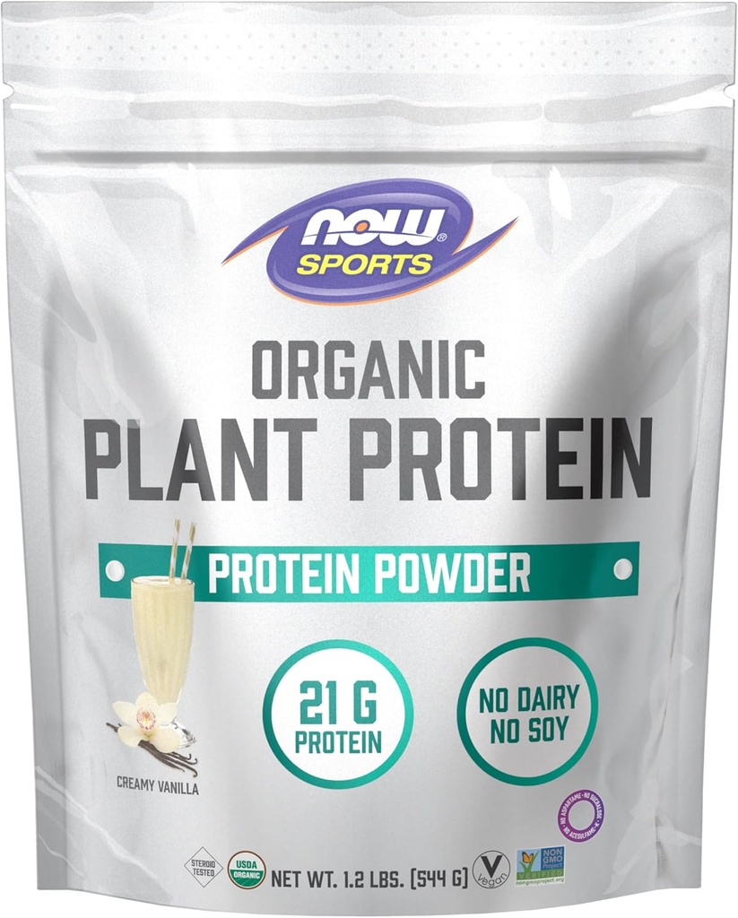 Teraz Sports Organic Plant Protein, Vanilla Flavor, Vegan Powder, 1 LB.