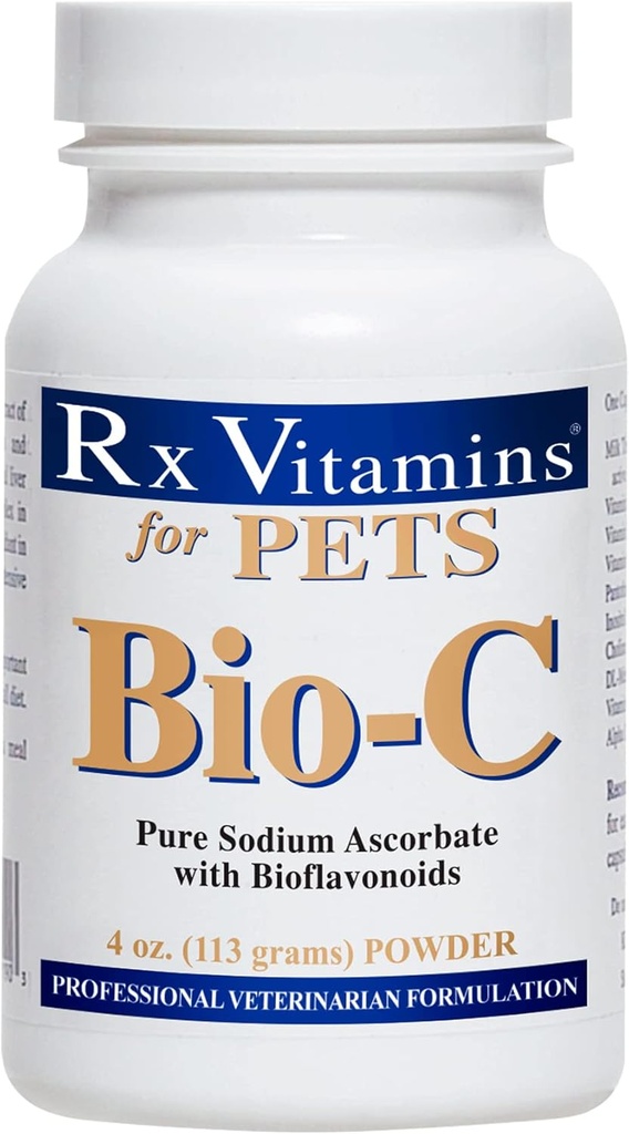 Rx Vitamíny Bio-C - Vitamín C pre psy a mačky - s citrónom Bioflavonoidy pre alergiu - Imunitná podpora doplnok - Podporuje zdravú pleť a kožu - Joint Supplement - 4 oz