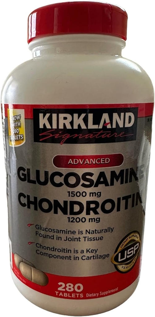 Kirkland Signature Glukosamín HCI 1500mg Chondroitín Sulfate 1200mg 220 Tablety/Nový zvýšený počet