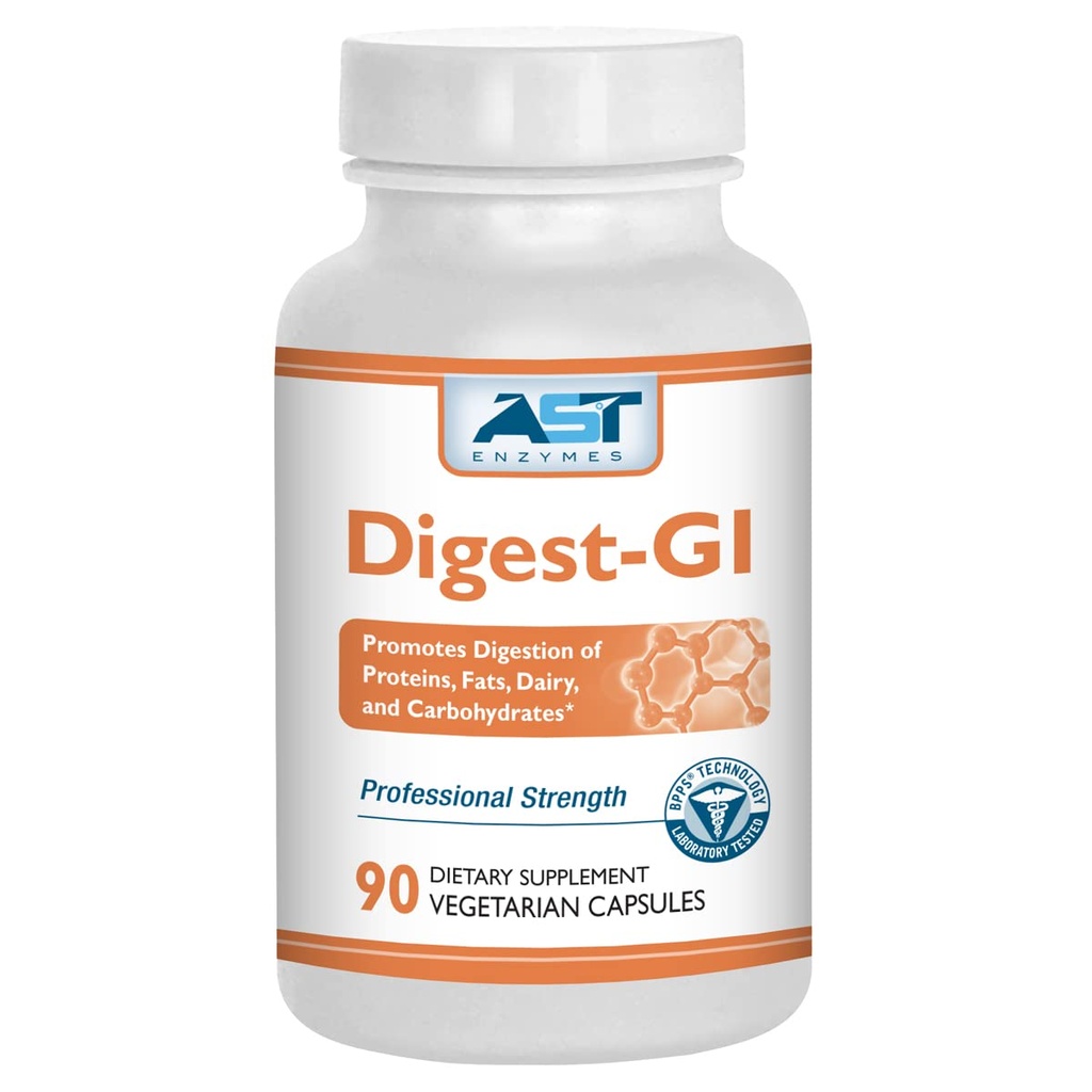 AST Enzymes Digest-GI Digestive Enzyme - Digestion and Bloating Relief for Women and Men - 90 Vegetariánske kapsuly