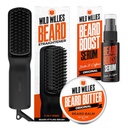 Wild Willies Care Sada starostlivosti: Vyhrievané Vyrovnávanie brada pre mužov, Bradačie maslo, a brada rastové sérum - Ultimate Grooming Tool Set, Brada Balm, Hydratačné sérum, Hot Comb Brada štetec pre každodenné použitie