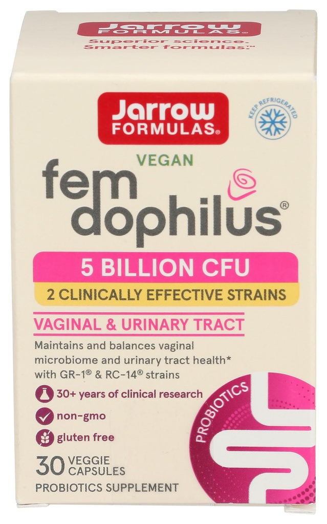Jarrow Formula Fem-Dophilus - 5 miliárd CFU na obsluhu - Ženské probiotické doplnok - močové Tract & Vaginal zdravie - Až 30 Servings (Veggie Caps)
