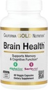 Kalifornia Gold Nutrition Brain Health s alfa-glycerofosforylcholín, vápnik, fosfor a fosforečný, 60 Veggie Kapsule