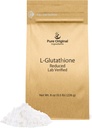 PURE ORIGINAL SUROVINY L-Glutatión prášok (8 oz) Znížený, vždy čistý, Lab Overené doplnok