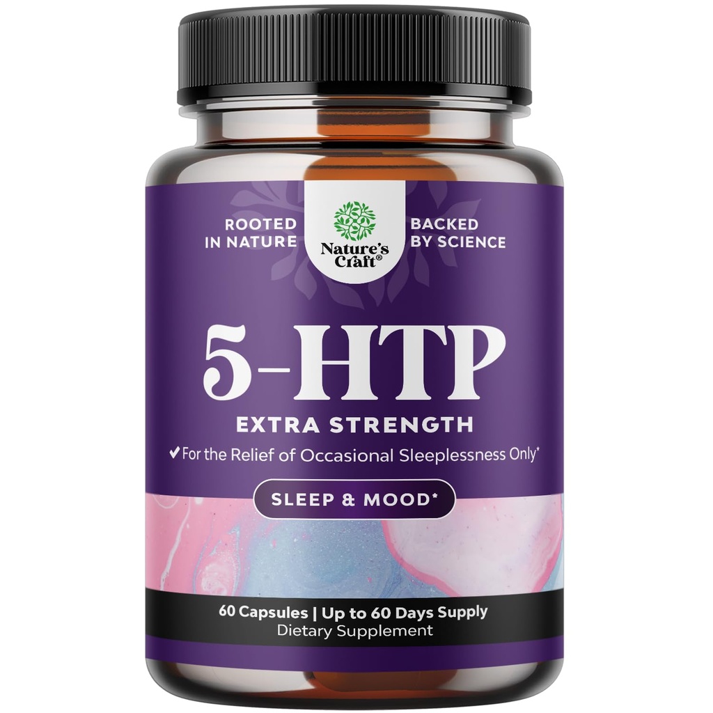 5 HTP doplnok 5-Hydroxytryptofán - 5HTP 100mg na podávanie jemne bylinný spánok a náladový doplnok - 5-HTP 100 mg na podávanie Mood Supplement and Sleep Support Capsules from Griffonia Simplicifolia