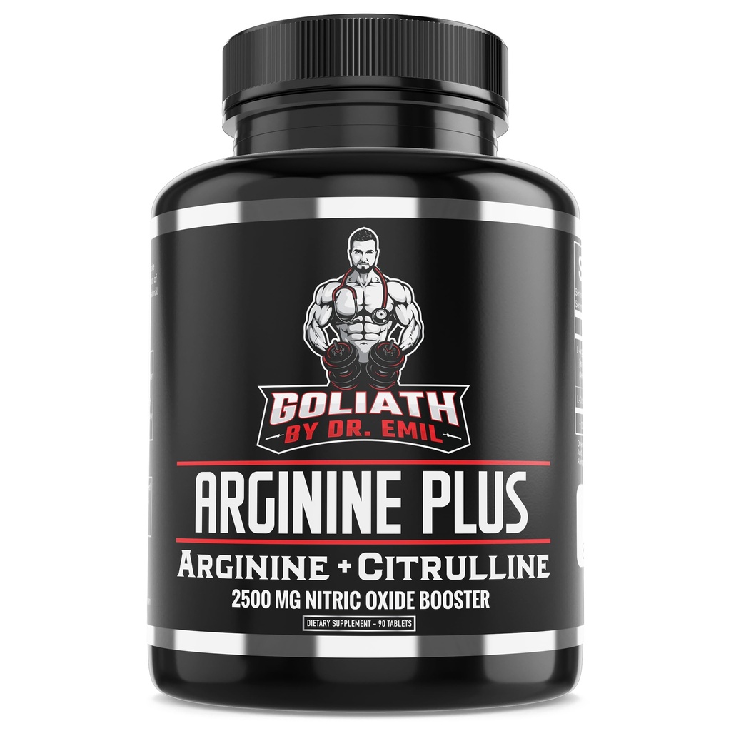 Dr. Emil's ARGININE Plus - L Arginín + L Citrulín - 2500 MG High Dose NO Booster Tablety - Dodatok k oxidu dusnatého pre cievy a zdravie srdca (Arginín AAKG a Citrulínmalát 2:1)