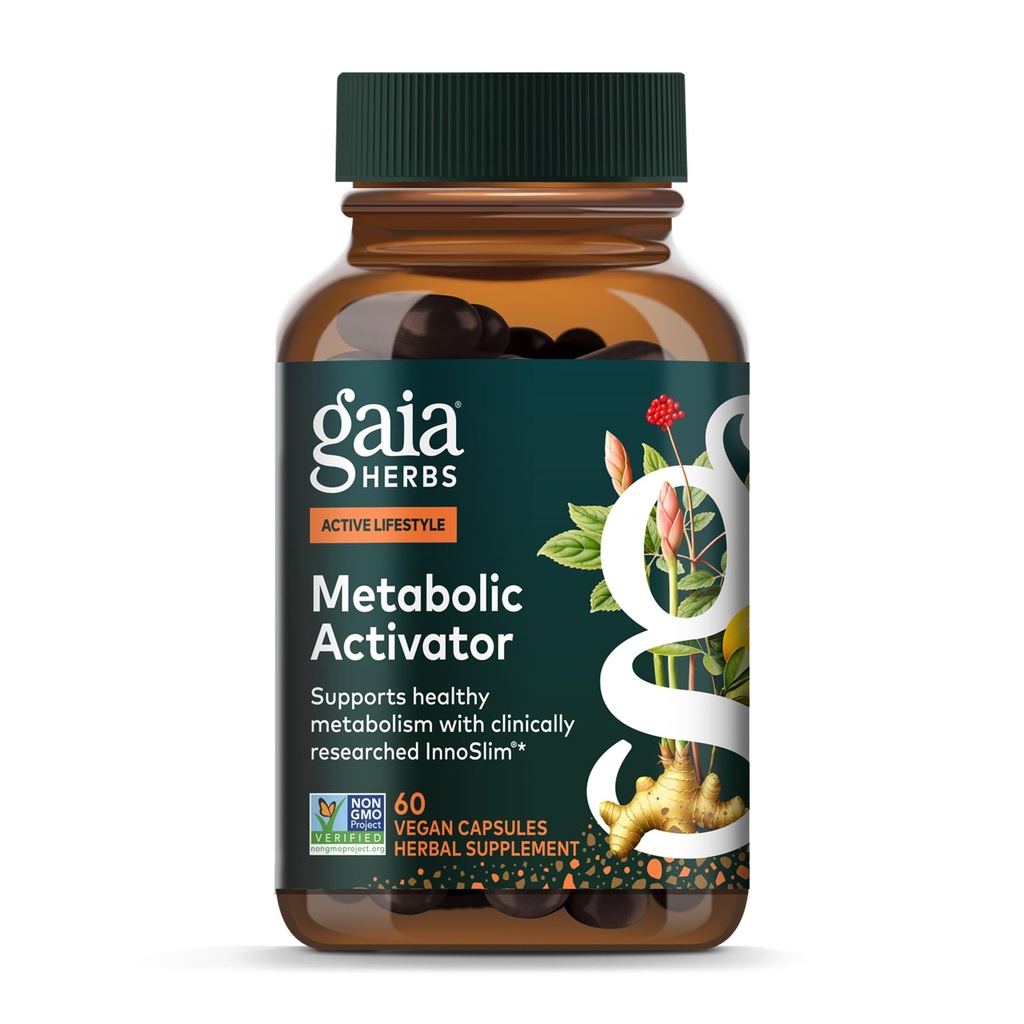 Gaia byliny metabolický aktivátor - Prírodná energia doplnok pre podporu metabolizmu - Vyrobené s Panax Notoginseng & Astragalus extrakt - bez mliečnych výrobkov, sóje a lepidla - 60 Kapsule (60 Servings)