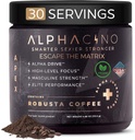 Alphacino Apex Instant Mushrom Coffee - Black Maca Ashwagandha + Energy Drink Powder for Men, Ideal for Muscle Building Growth, Sharp Focus & Stamina, Mens Energy Powder Drink Mix, S7-30SV (4.68 oz)