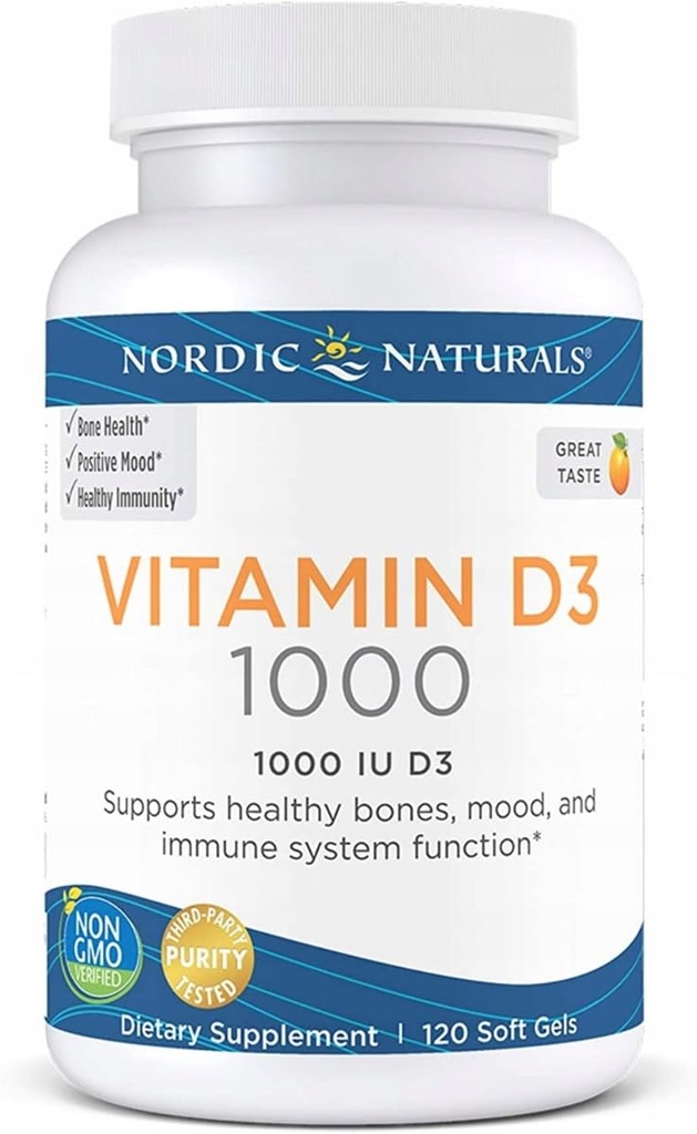 Nordic Naturals, Vitamín D3 1000 IU, 120 Počet