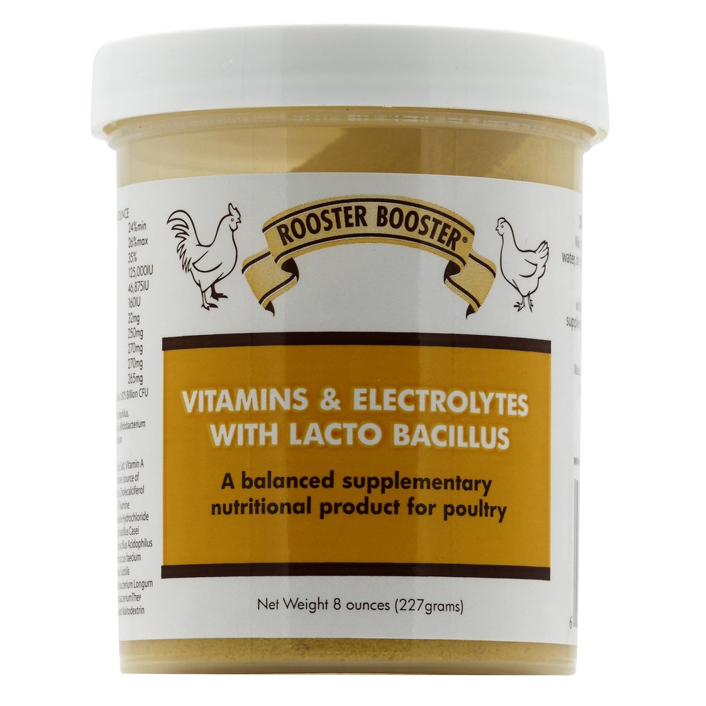 Rooster Booster Vitamíny a elektrolyty s Lactobacillus, Natural, 8 oz.