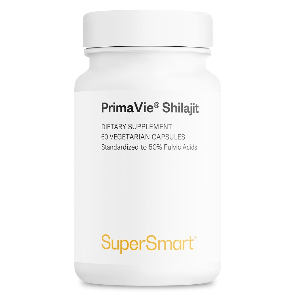 Supersmart - Super Shilajit 500mg za deň (High Potency) - PrimaVie Shilajit Supplement - Himalayan, Purifikovaný & Organic Shilajit 