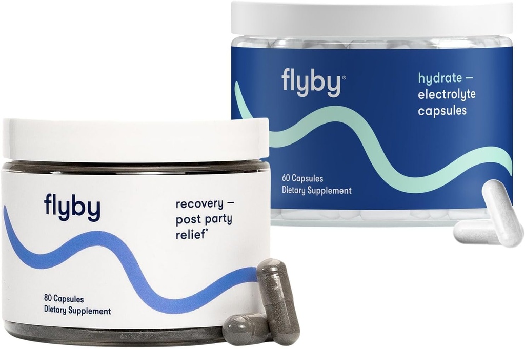 Flyby Recovery Doplnky - Všetky Hang, bez Over!TM a Electrolyte Recovery Kapsule