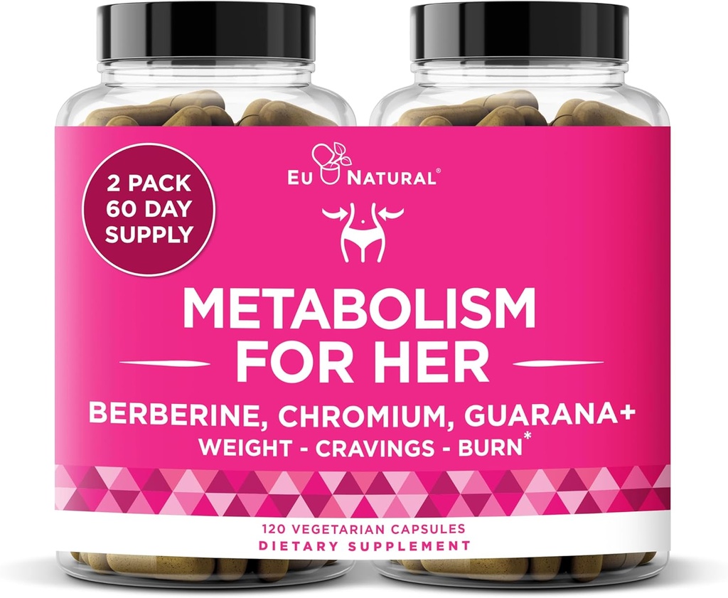 Metabolizmus pre ňu - Apetite & Metabolizmus podpora pre ženy - Curb Cravings, znížiť príjem kalórií a podporovať pocity plnosti - Berberine, chróm pikolinát a Guarana - 120 Veg kapsule