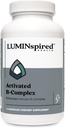 LUMINSPIRED Zdravie Aktivovaný vitamín B komplex s vitamínom C a biotín, Všetky vitamín B diétne doplnok pre imunitnú podporu, metabolizmus, antioxidant, Mood & Energy, bez lepidla, Vegan - 90 Počet