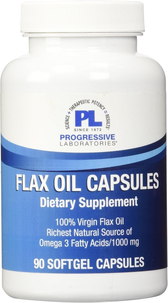 Progresívne Labs Ľanový olej Kapsule Supplement, 1000 mg, 90 Počet