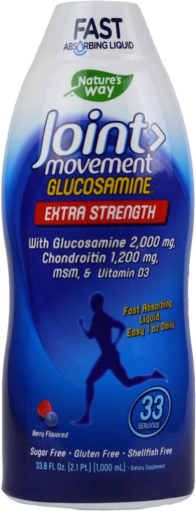 Extrémna sila kĺbového pohybu Glukozamín Natural Berry Flavor 33,8 fl oz