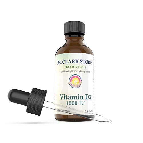 Dr. Clark Liquid Vitamín D Supplement 1000 IU, 1 Fl Oz, podporuje imunitný systém a zdravie kostí
