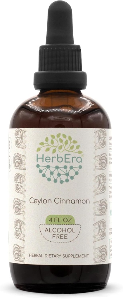 Cejlón škorica B120 bez alkoholu bylinný extrakt Tinktúra, koncentrované kvapalné kvapky Prírodné škorice (Cinnamomum Verum) (4 fl oz)