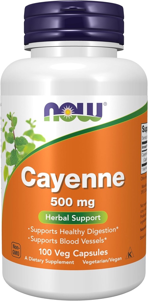 Teraz Foods Doplnky, Cayenne (Capsicum annuum) 500 mg, Bylinná podpora, 100 Veg Kapsule