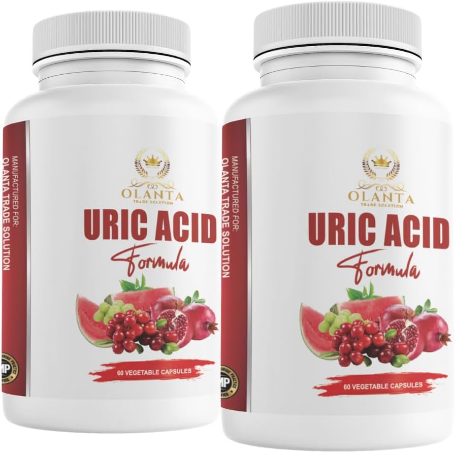 Generic Herbal Uric Acid - URIC Acid Complex - Spoločná podpora, Water Retention Pills for Women, Milk Thitle Supplement, Tart Cherry, Zelená káva fazuľa, Kyselina citrónová, Zelerové semeno, granátové jablko - 2 B