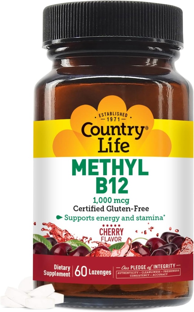 Country Life Metyl B-12 kapsuly, 1000 Mcg, 60 Počet