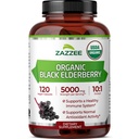 Zazzee USDA Organic Black Elderberry 10:1 Extract, 5000 mg Sila, 120 Vegan Kapsule, 2 mesiace Supply, Standardized, Concentrated 10X Extract, 100% Vegetarián, All-Natural, Non-GMO, Made in The USA
