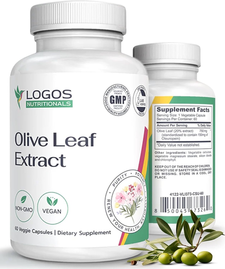 Extrakčné kapsule Olive Leaf - Immune Supplement od Muži a ženy, Polyfenol a Flavonoid od Celková Wellness - Non-GMO a Vegan Olive Oil Kapsule - 60 Počet