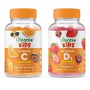 Životaschopné vitamín D deti + vitamín C deti, Gummies Bundle - veľké ochutnávky, vitamín doplnok, bez lepku, bez GMO, žuvacia Gummy