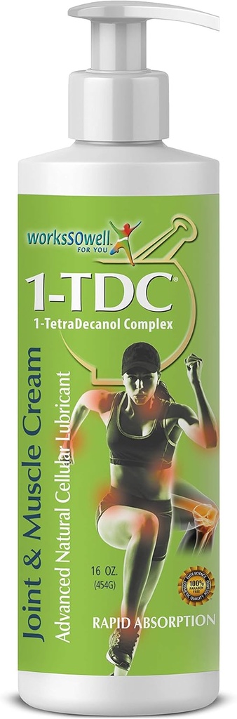 1tdc Joint & Muscle Relief Cream - Použitie na chrbát, kolená, krk, plece, Hip - Upokojuje Stiff kĺby, svalov, a zranenia v 5-10 minút - Relaxer - 16 oz