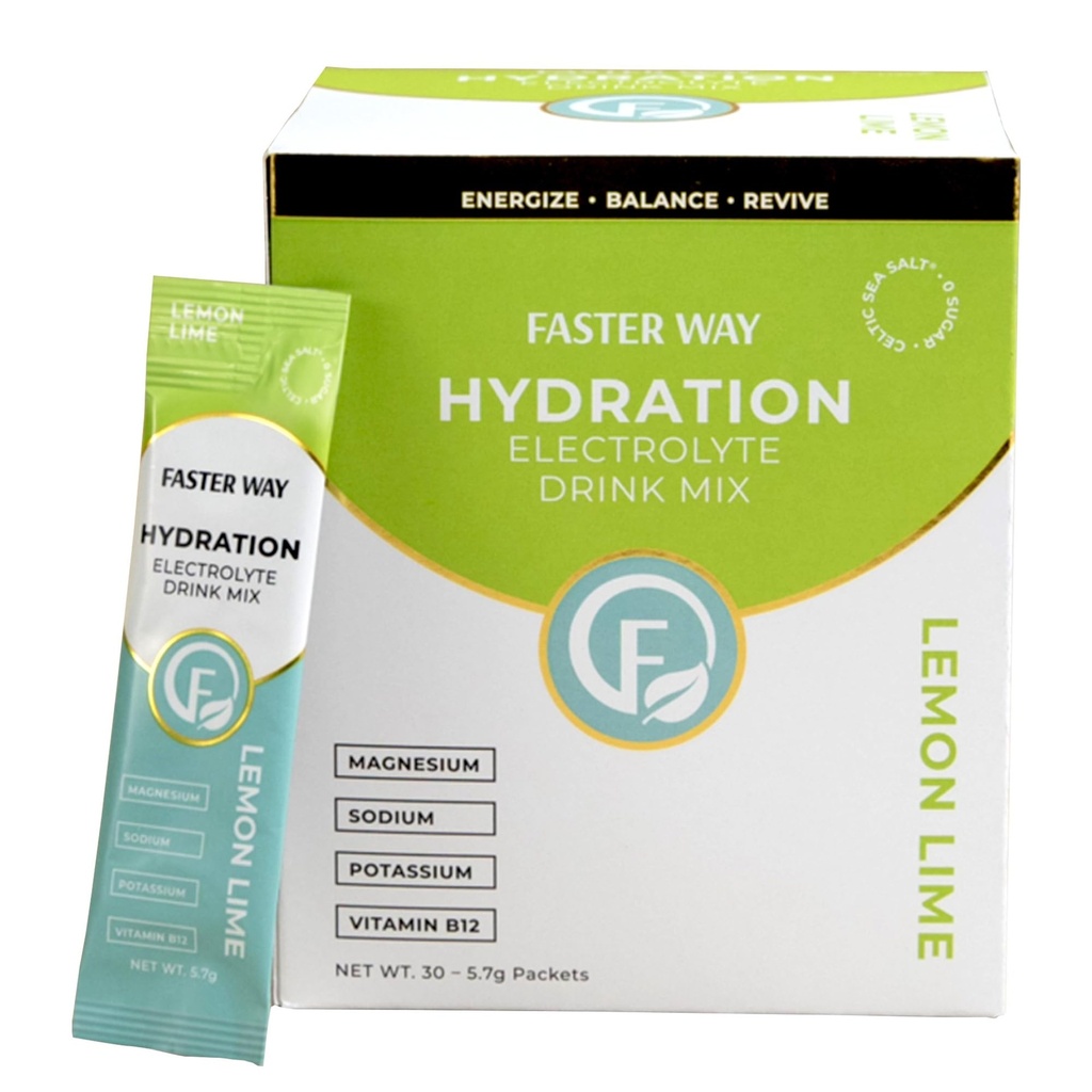 Rýchlejší spôsob - hydratácia - Electrolyte Drink Mix - s jablkovým cider ocogar, cholín, probiotiká & Natural B vitamíny - Energize & Revive - prášok pakety - Zero Cukry - Gluten Free - Lemon Lime - 30 balenie