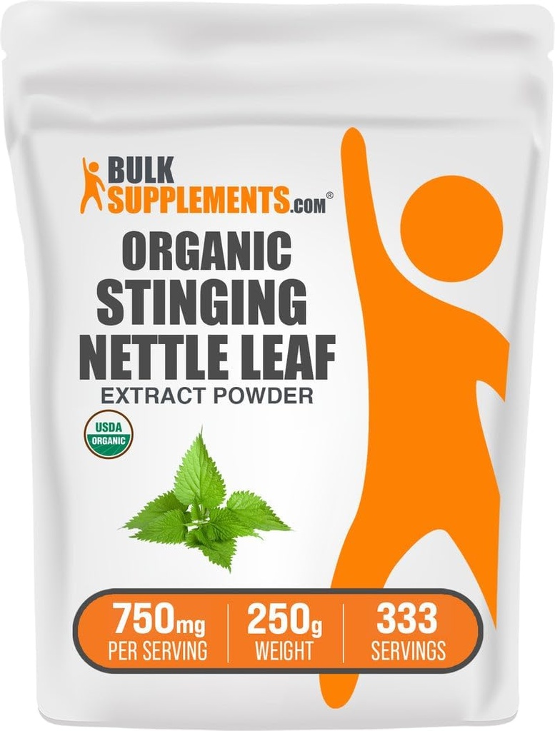 BulkSupplementments.com Organic Stinging Nettle Extract Powder - Nettle Leaf Extract, Bylinné doplnky - Vegan & Gluten Free, 750mg per Serving, 250g (8,8 oz) (Pack of 1)
