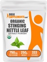 BulkSupplementments.com Organic Stinging Nettle Extract Powder - Nettle Leaf Extract, Bylinné doplnky - Vegan & Gluten Free, 750mg per Serving, 250g (8,8 oz) (Pack of 1)